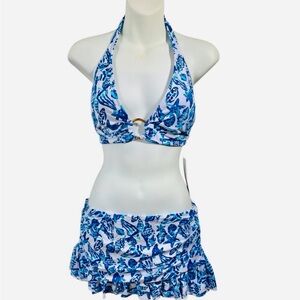 Lilly Pulitzer Bikini Shell Collector 14 Isbeth Skirted Swim Bottom & Tosby Top